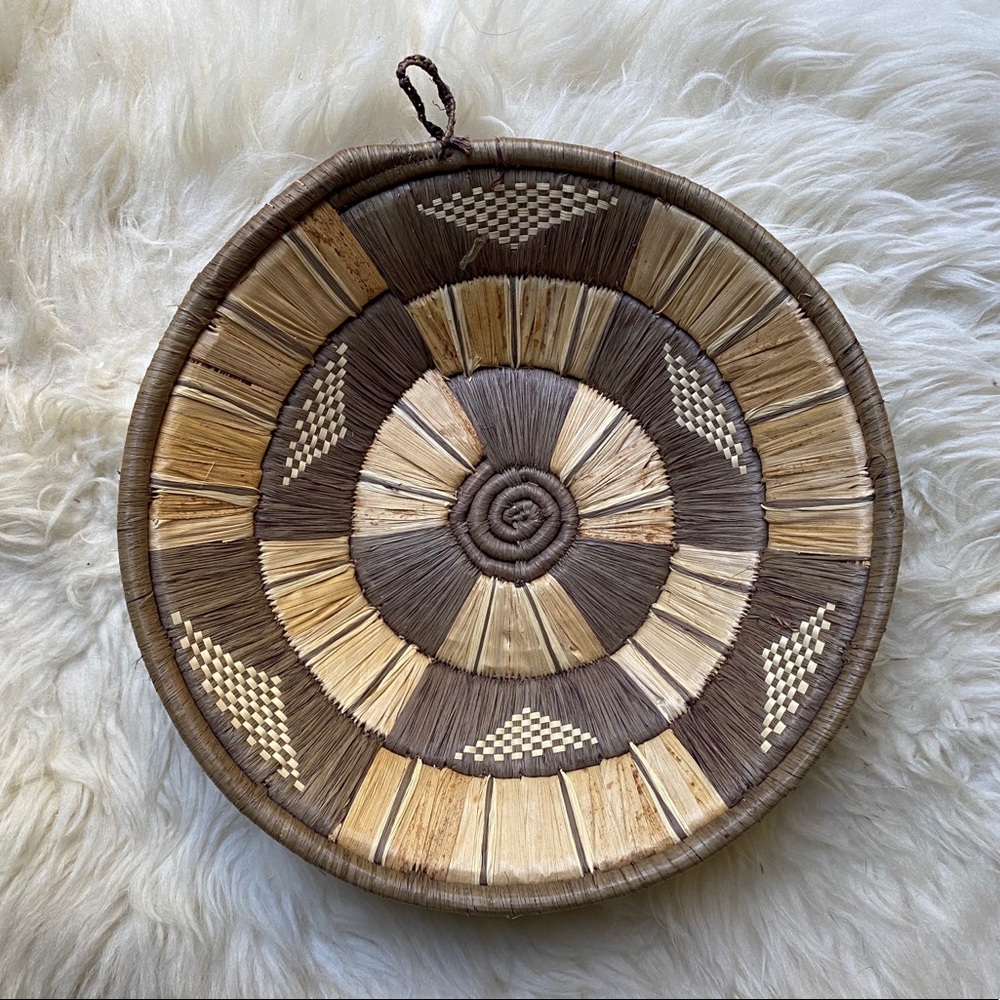 Vintage boho wall basket